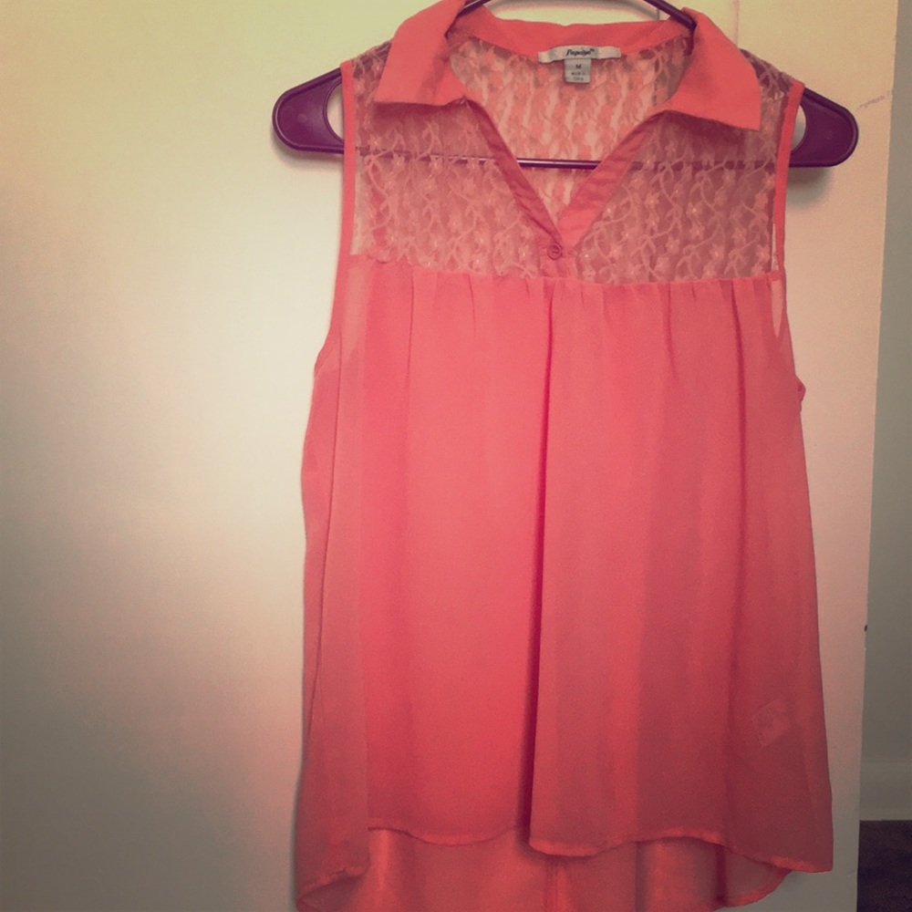 Pink flowy tank top
